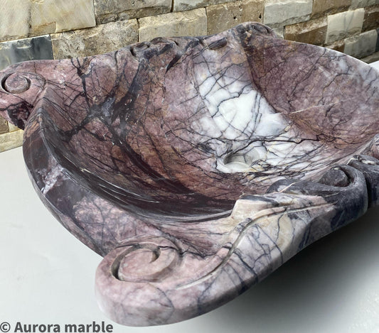 Breccia marble sink